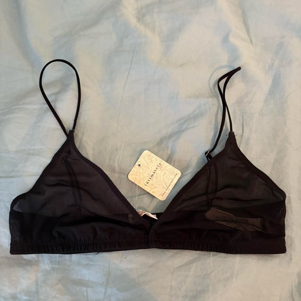 Free People Black Sheer Triangle Bralette
